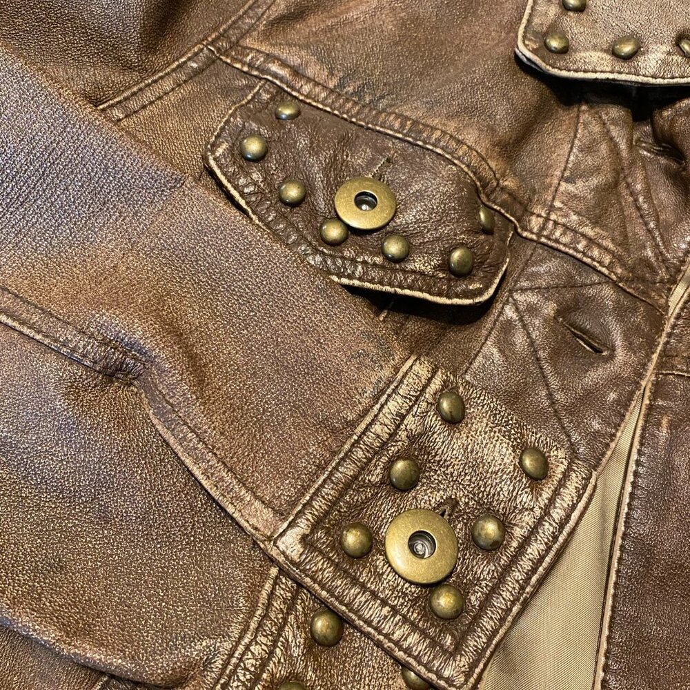 Wilsons Leather Crop Studded Leather Jacket - Picture 5 of 15